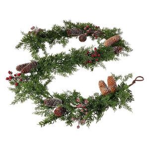 Christmas Glitter Red Berry Garland, 6FT Holiday Home‎ Decor Decorations